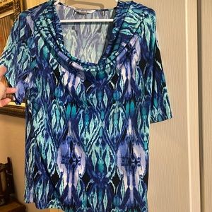 Turquoise & blue stretchy top